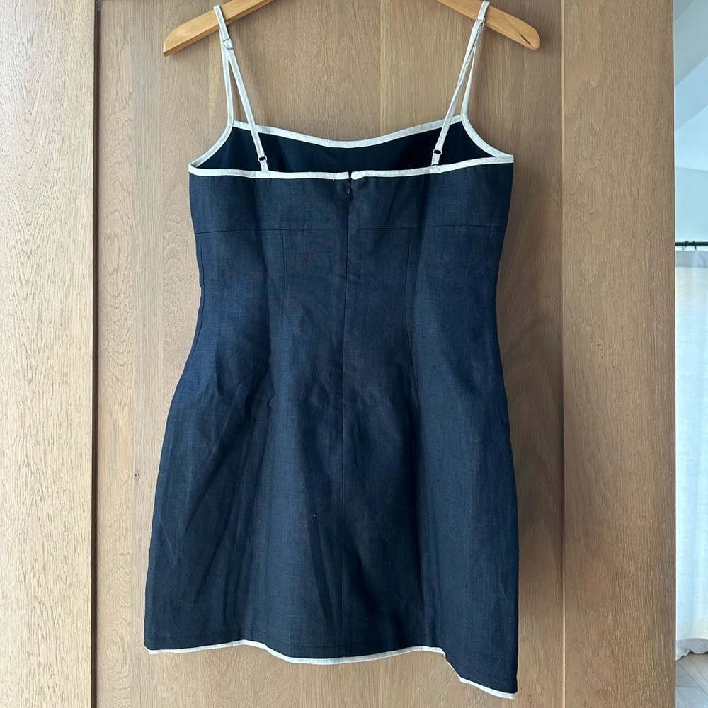 NWT Lovers and Friends Miles Black Linen Mini Dress Size Small - Picture 7 of 14
